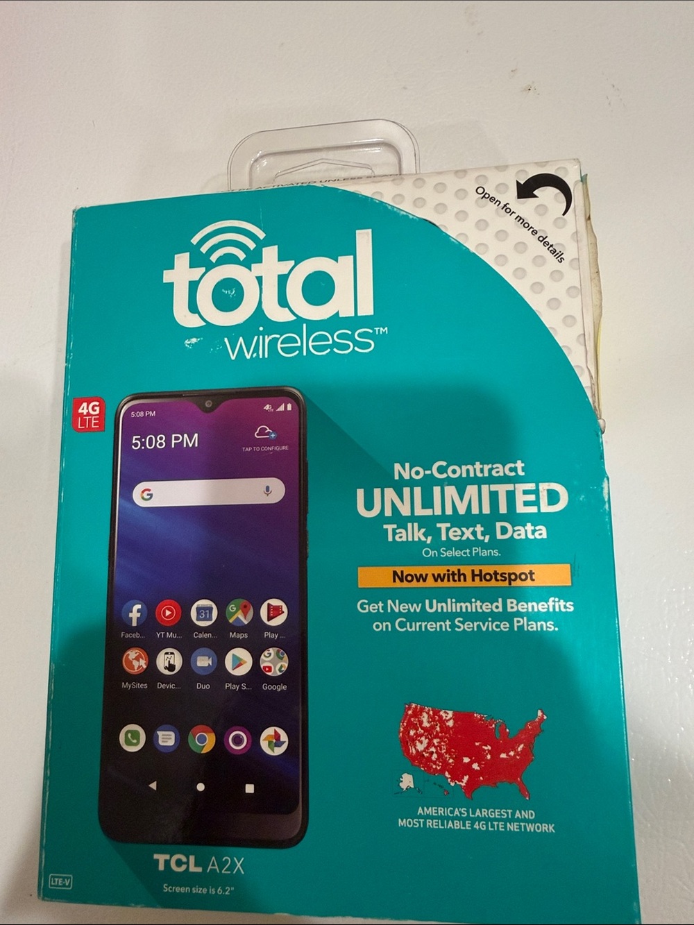 Total Wireless Unlocked Android Phone - Teal Packaging